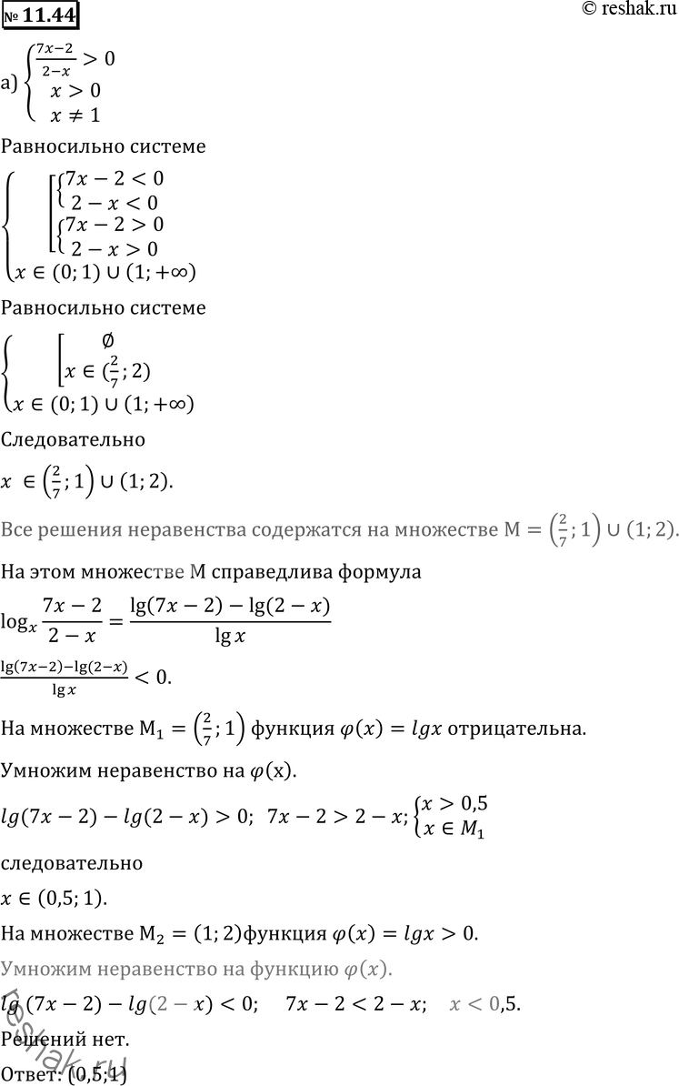 Изображение Упр.11.44 ГДЗ Никольский Потапов 11 класс