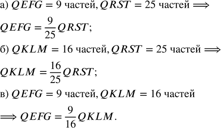 Изображение 2.329. Квадрат QRST разделён на 25 равных частей (рис. 47). Найдите по рисунку, какую часть составляет:а) квадрат QEFG от квадрата QRST;б) квадрат QKLM от квадрата...