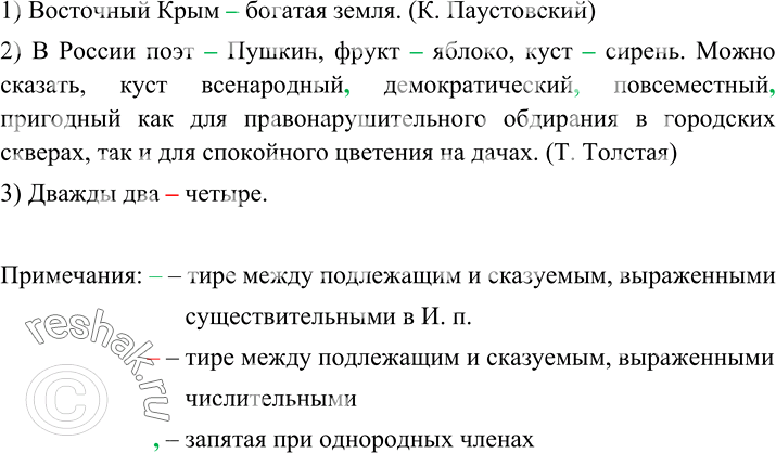 Изображение 96 Перепишите предложения, расставляя недостающие знаки препинания. Объясните постановку тире в предложениях.1) Восточный Крым богатая земля. (К. Паустовский) 2) В...